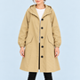 Parka femme déperlante à capuche — beige — vue detail