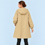 Parka femme déperlante à capuche — beige — vue dos