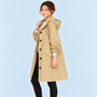 Parka femme déperlante à capuche — beige — vue profil