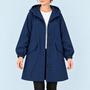Parka femme déperlante à capuche — bleu-marine — vue detail
