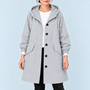 Parka femme déperlante à capuche — gris — vue detail