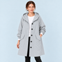 Parka femme déperlante à capuche — gris — vue face