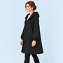 Parka femme déperlante à capuche — noir — vue profil