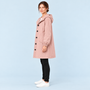 Parka femme déperlante à capuche — rose — vue profil