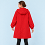 Parka femme déperlante à capuche — rouge — vue dos