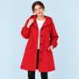 Parka femme déperlante à capuche — rouge — vue face