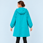 Parka femme déperlante à capuche — turquoise — vue dos