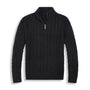 Pull torsadé homme noir à col camionneur zippé — photo source temporaire à remplacer