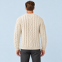 Pull torsadé homme beige, dos reconstitué — détails à vérifier