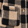 Manteau à carreaux à capuche — détail de la poche