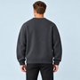 Pull homme à détails effilochés et col rond — gris-dos — dos reconstitué — détails à vérifier