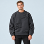Pull homme à détails effilochés et col rond — gris-face