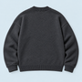 Pull homme à détails effilochés et col rond — gris-plat-dos — dos reconstitué — détails à vérifier