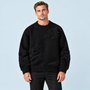Pull homme à détails effilochés et col rond — noir-face
