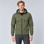 Veste à capuche vert olive — face avec mannequin
