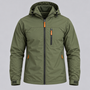 Veste à capuche vert olive — face sans mannequin