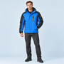 Veste outdoor homme doublée à capuche — bleu — face