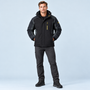 Veste outdoor homme doublée à capuche — noir — face