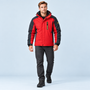 Veste outdoor homme doublée à capuche — rouge — face