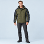Veste outdoor homme doublée à capuche — vert — face
