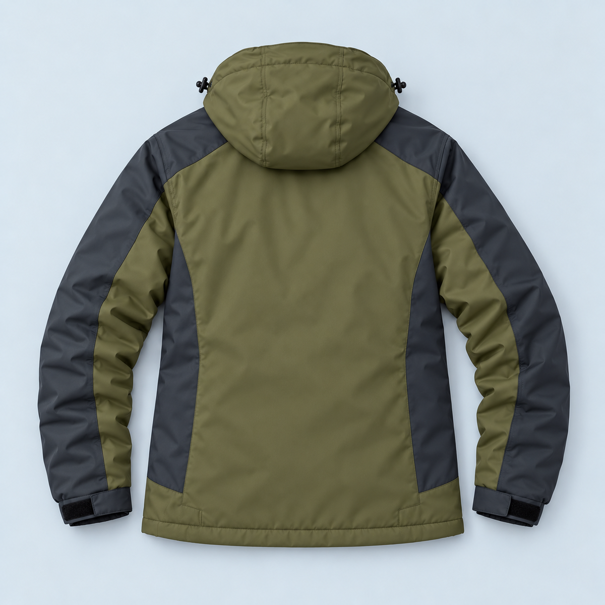 Veste outdoor homme doublée à capuche — vert — plat-dos