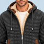 Veste homme texturée à capuche et doublure polaire — gris detail