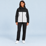 Veste unisexe à capuche et poches zippées — Noir et blanc - porté femme