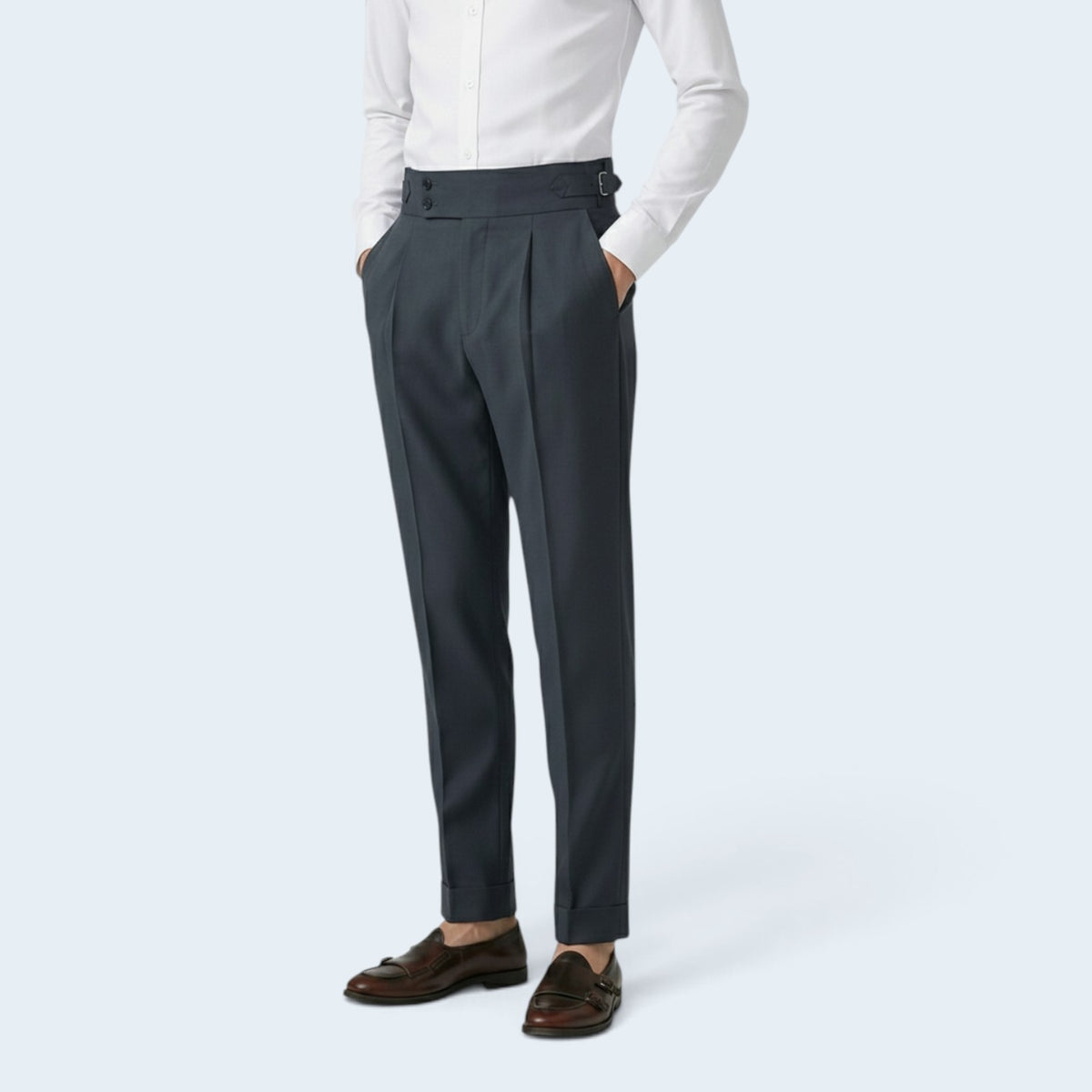 Pantalon Sartorial à Ajusteurs Latéraux - Style "Old Money" Taille Haute